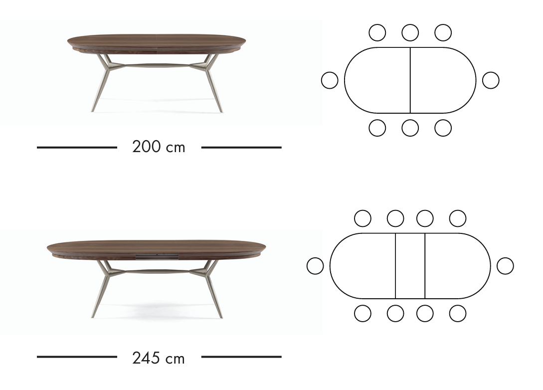 Jídelní sestava Verona 200-245 cm + 4 židle Lipa